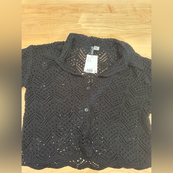 H&M Tops - H&M Black Crochet Cardigan